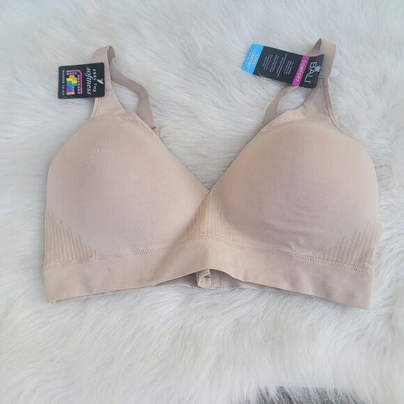 Bali Comfort Revolution Bra Sz L DF3380 Cool Comfort Seamless Nude Adjustable - Picture 1 of 3